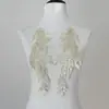 En stock encaje bordado con lentejuelas doradas pegatinas flor flor ropa infantil ropa de actuación velo accesorios DIY accesorios de encaje