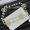 2025 Novo Modelo Chanel Versão de Luxo Corrente de Suéter com Letras Duplo C, Colar de Pérolas Chanel Socialite Luxuoso e Elegante