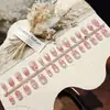 Borboleta Rosa Decote Coração Ballet Curto Borboleta Coração Contas de Vidro Olho de Gato Manicure Menina Fofa Unhas Prontas