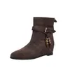 Nuevas botas Martin de verano para mujer, que aumentan la altura, con suela gruesa, adecuadas para combinar con faldas, botines Boken, botas apiladas, Maillard