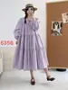 Vestido Feminino de Outono 2025 Estilo Literário Bordado com Renda Versão Solta Grande Comprimento Médio Tendência no Atacado