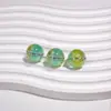 Cuentas Redondas de Color UV Incrustadas con Circonita Luminosa Cuentas Sueltas Cuentas Espaciadoras Bolsa Colgante Cadena para Teléfono Móvil Pulsera Accesorios para Joyería DIY