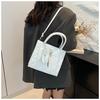Bolsa de ombro portátil simples, bolsa estilo ocidental da moda, bolsa feminina, outono 2024, nova bolsa casual para viagem, bolsa pequena quadrada