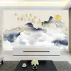 Papel tapiz de pared de fondo de TV mural minimalista moderno de lujo ligero pintura a tinta concepto artístico pegatina de pared película tridimensional cóncava-convexa 8D papel tapiz para cine y televisión