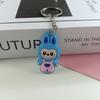 Dibujos animados lindo tela tela oveja pequeña llavero de goma suave PVC colgante de llave de un lado colgante para llave de coche