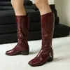 Botas de Tacón Grueso Nuevas Otoño e Invierno Flecha 40-43 Tallas Grandes Botas de Jinete Calzado para Mujer