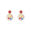 Pendientes de Jardín de Primavera Retro Francés Flor Seca Planta Goteo Pegamento Pendientes Pendientes Lindos Pendientes de Chica Pastoral Japonesa