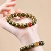 Pulseira de Sândalo Verde Natural 8mm para Mulheres, Pulseira de Agarwood Green Ghost para Homens, Contas de Madeira, Estilo Chinês Retrô