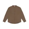 Camisa Xadrez com Gola Alta Masculina 2026 Outono Nova Camisa Jaqueta de Manga Longa Patchwork Tendência Retrô Americano Algodão