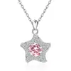 Colar Cruzado Europeu e Americano de Prata Esterlina S925 com Doze Pedras de Nascimento Estrela-do-Mar para Mulheres Moda Amazon Pingente de Estrela Corrente da Clavícula