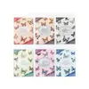 Paquete de Pegatinas de Tarjeta Dura de Papel Kraft Blanco Tangshi Serie de Libros de Tela de Mariposa Decoración de Bordado de Mariposa Vintage 20 Hojas