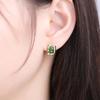 Plata S925 Chapada en Oro Incrustado de Oro Natural Hojuela de Huevo de Jaspe Hotan Estilo Cuadrado Pequeño Simple Diario Clavos de Presión para Hombres y Mujeres