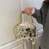 Bolsa de Mão Nova Outono 2025, High-End, Aparência Sofisticada, Design Nicho com Lantejoulas, Versátil Ins Casual Bolsa Saco