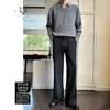 Pantalones de alta gama, ligeramente acampanados para hombre, con un diseño elegante y moderno, un corte relajado y una silueta favorecedora.. Estos pantalones largos de color liso son perfectos para otoño e invierno, ofreciendo calidez adicional con un forro de felpa.
