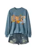 Jardín de infantes Amazon eBay moda europea versátil mujer retro otoño e invierno nueva sudadera