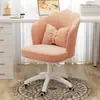 Silla de ruedas con pétalos silla giratoria para computadora con polea dormitorio de niñas silla de computadora de franela silla cómoda para maquillaje
