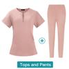 Roupas elásticas de enfermeira hospitalar de secagem rápida Dentista oral Roupas cirúrgicas para mulheres com divisão para lavar as mãos Amazon