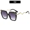 Nuevas de Moda Cuadradas para Mujer Gafas de Sol con Templo en Forma de Serpiente Tendencia Transfronteriza Europea y Americana Gafas Personalizadas de Gama Alta Planas