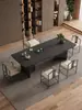 Mesa de Centro de Pizarra de Piedra de Lujo, Juego Moderno de Mesa y Sillas para el Té, Sencillo y Elegante con un Toque de Alta Gama, Mesa para Ceremonia del Té de Oficina, Mesa para Preparar Té