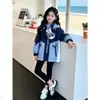 Chaqueta de camping Judy para niñas, primavera y otoño, para niños mayores y niñas, estilo oficial de policía conejito, cortavientos con capucha de bloques de color, moderno