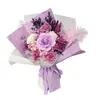 [Selección Premium] Ramo de Rosas Moradas Románticas, Flores Eternas, Ramo Texturizado para San Valentín, Día de la Madre, Regalo de Cumpleaños para Ella