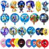 Balões de Folha de Alumínio do Sonic the Hedgehog Transfronteiriços, Balões de Decoração de Festa de Aniversário com Personagem Cartoon Sonic