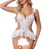 Conjunto de Lencería Erótica de Encaje Sexy Transfronterizo Europeo y Americano con Espalda Descubierta Calada Push-up con Tirantes Uniforme Tentación Artículo Caliente para Discoteca