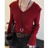 2026 Suéter de Outono/Inverno com Gola Grande Novo Estilo Moda Coreana Versátil Emagrecedor Elegante Manga Longa