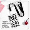 Estuche para Tarjetas Estampado de Leopardo Personalizado Cubierta Deslizante Transparente Tarjeta de Campus Estudiantil Bolsa para Tarjeta de Comida Estuche para Identificación de Pareja Cubierta Protectora Transfronterizo