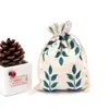 Bolsas de Algodón Estampadas al por Mayor, Bolsas Portátiles de Almacenamiento con Cordón, Bolsas Pequeñas Lindas de Algodón y Lino, Bolsas de Empaque para Dulces y Regalos con Cordón