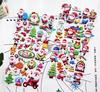 Ventas directas transfronterizas Pegatinas de burbujas tridimensionales de Papá Noel Pegatinas de dibujos animados para niños doradas rosas Pegatinas con tema navideño