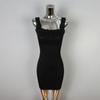Vestido Corto Sexy de Una Sola Línea con Escote Cuadrado sin Mangas para Mujer, Adelgazante, Ajustado, de Dongdaemun, Corea del Sur