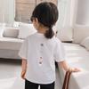 Camiseta Infantil de Algodão 100% 2025 Novo Estilo Coreano Roupa Fofa de Desenho Animado para o Verão Roupa Moderna de Celebridade da Internet para Irmão e Irmã