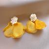 Aretes de Acero Pin Lazo Cuentas de Arroz Concha Verano Suave Elegante Elegantes Aretes Diseño con Sentido Nicho