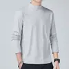 Ropa Interior para Hombre de Cuello Alto Otoño 2023 Camiseta de Manga Larga de Color Sólido Ropa de Otoño Camiseta Camisa Base Ropa Superior