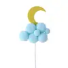 Pacote com 10 Decorações de Bolo Estrela Lua Bola de Pelo Nuvem Inserção Balão Arco-Íris Decoração de Mesa de Sobremesa de Aniversário