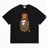 24 Tendencia Caliente de Verano en Línea: Camiseta bAPe Cabeza de Mono, Diseño Camuflaje, Camiseta Unisex de Manga Corta con Cuello Redondo