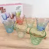 Venda direta conjunto de seis peças de Copo Gota de Chuva colorido conjunto de duas peças de Copo Arco-Íris conjunto de Copo de Cristal conjunto de Vidro presentes promocionais publicitários