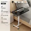 Mesa de noche pequeña lateral para cama, ajustable en altura, plegable, multiusos, para estudio en casa, para usar en la cama, mesa de computadora simple