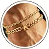 Pulseira Cuban Twist de Aço Inoxidável com 26 Letras para Comércio Exterior Transfronteiriço, Joia Fashion e Ajustável