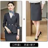 Traje profesional azul para mujer, nuevo modelo de otoño, departamento de ventas, uniforme de azafata, ropa de trabajo, uniforme de trabajo para recepción de hotel