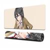 Alfombrilla de ratón de lino Sakurajima anime joven cabeza de cerdo adolescentes no soñarán con chica conejo secundaria superior alfombrilla de escritorio hombres