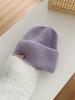 Blogger Soft Waxy Angola Rabbit Wool Knitted Wool Hat Chapéu Frio Branco Feminino Outono e Inverno All-match Rosto Quente Pequeno