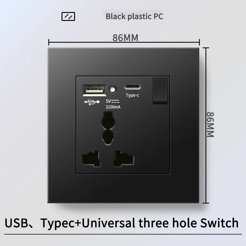 一开多三孔USB+Typec