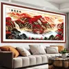Pared de fondo de sofá de sala de estar pintura decorativa pegatina de pared autoadhesiva pintura de paisaje 3D mural de papel tapiz para el hogar armonía y prosperidad