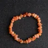 Pulseira de Cascalho de Citrino Natural com Círculo Único Pulseira de Pedra Bruta Assimétrica com Corda Elástica Estilo Fresco, Simples e Versátil