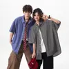 Camisas Xadrez de Manga Curta Estilo Americano 2026 para Homens e Mulheres, Nova Marca de Moda de Verão Cardigans Largos, Camisas e Jaquetas Casuais para Casais