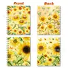 Xb016 Caderno Espiral Decorativo de Girassol Caderno Estudante Portátil com Pauta Caderno de Folhas Soltas com Rasgo de Girassol