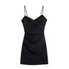 Venta Caliente Transfronteriza de Aliexpress Nueva Moda Primavera 2026 Vestido de Mujer con Pliegues Huecos y Correa para Ceñir la Cintura