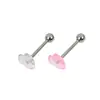 Nuevo piercing de lengua de cruz estilo punk europeo y americano hecho de resina, piercing de lengua en forma de corazón de color caramelo, joyería de piercing de lengua en forma de corazón